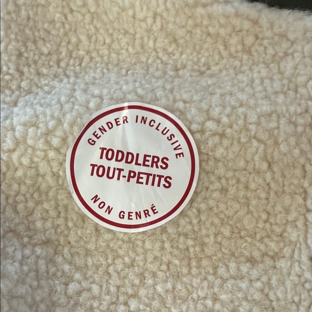 Canadiana Kids Jacket Sherpa Fleece Green and Cream Unisex Toddler Size 3T - Picture 5 of 15